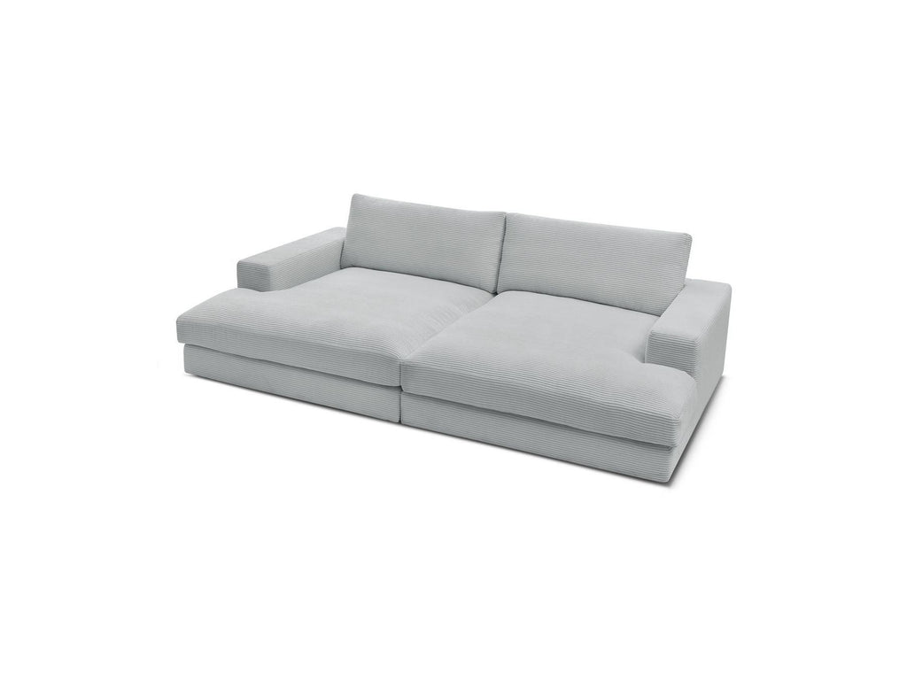 Fixed Straight 4-Seater Compact Sofa Deep Seat - Leonard - Corduroy