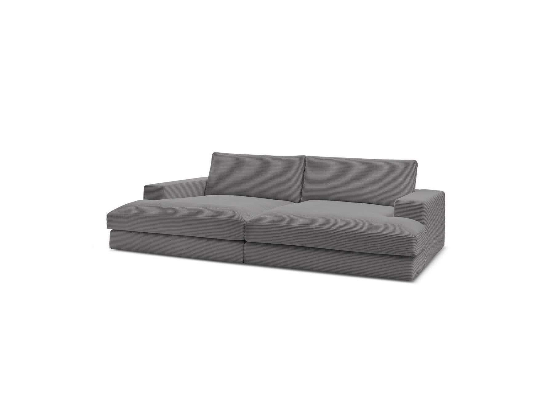 Fixed Straight 4-Seater Compact Sofa Deep Seat - Leonard - Corduroy