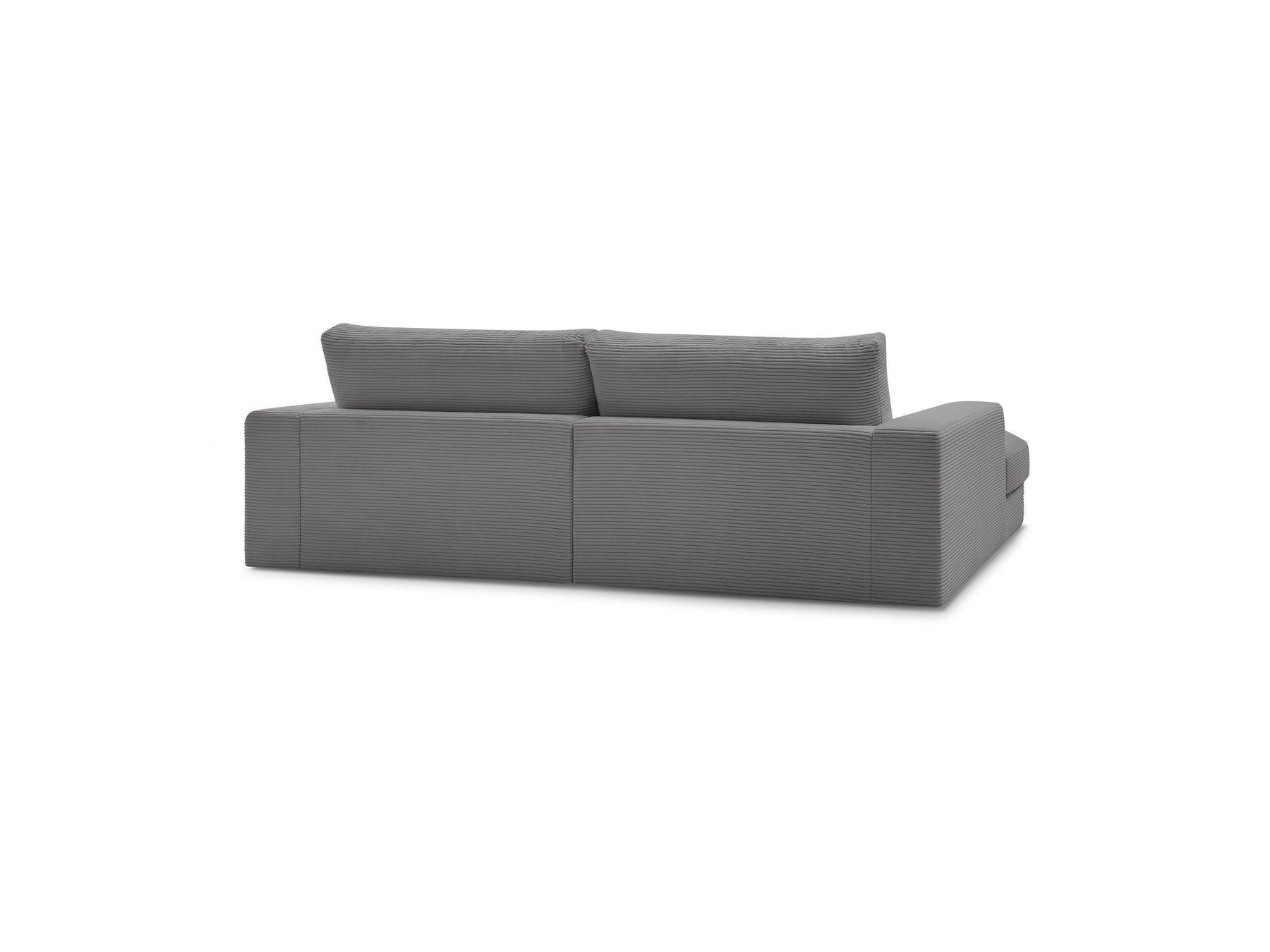 Fixed Straight 4-Seater Compact Sofa Deep Seat - Leonard - Corduroy