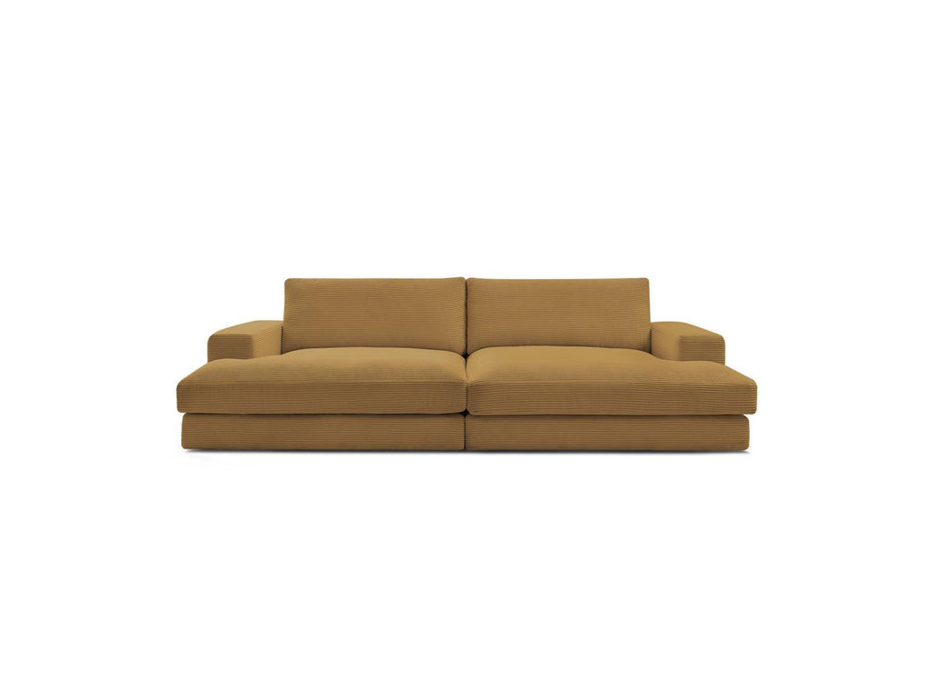 Fixed Straight 4-Seater Compact Sofa Deep Seat - Leonard - Corduroy