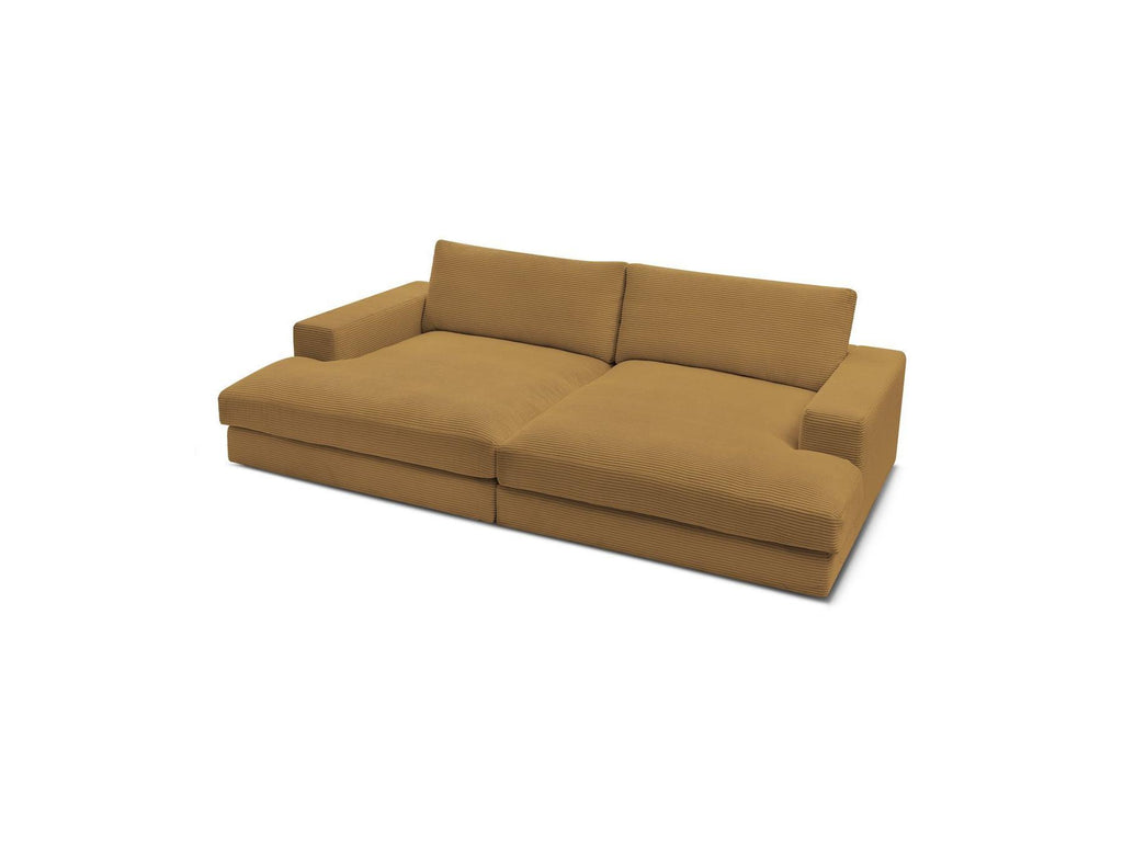 Fixed Straight 4-Seater Compact Sofa Deep Seat - Leonard - Corduroy