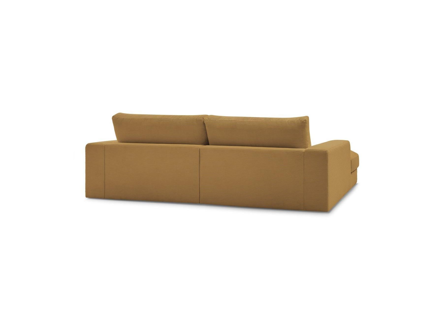 Fixed Straight 4-Seater Compact Sofa Deep Seat - Leonard - Corduroy