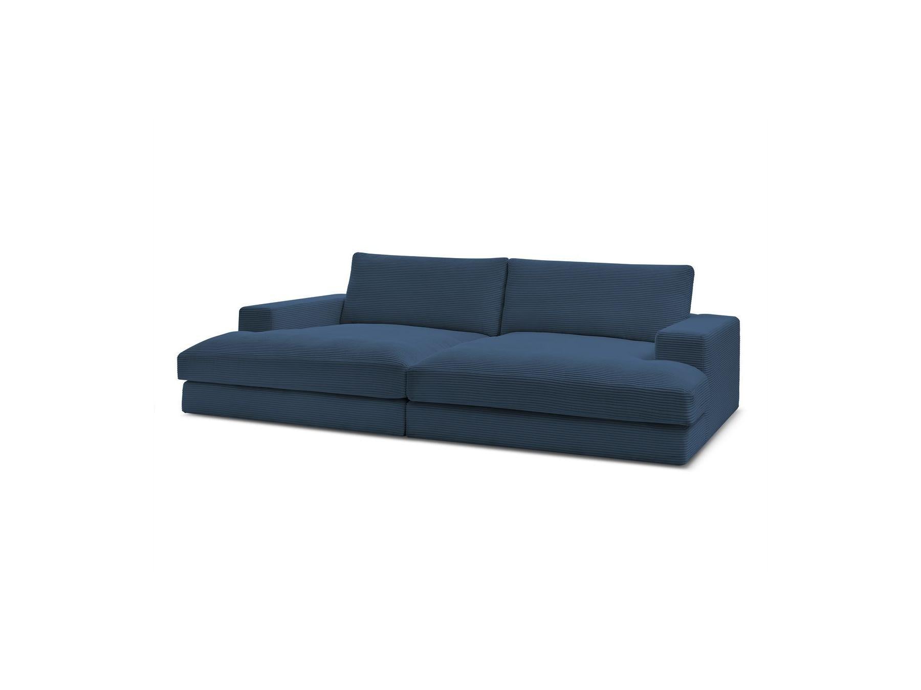 Fixed Straight 4-Seater Compact Sofa Deep Seat - Leonard - Corduroy