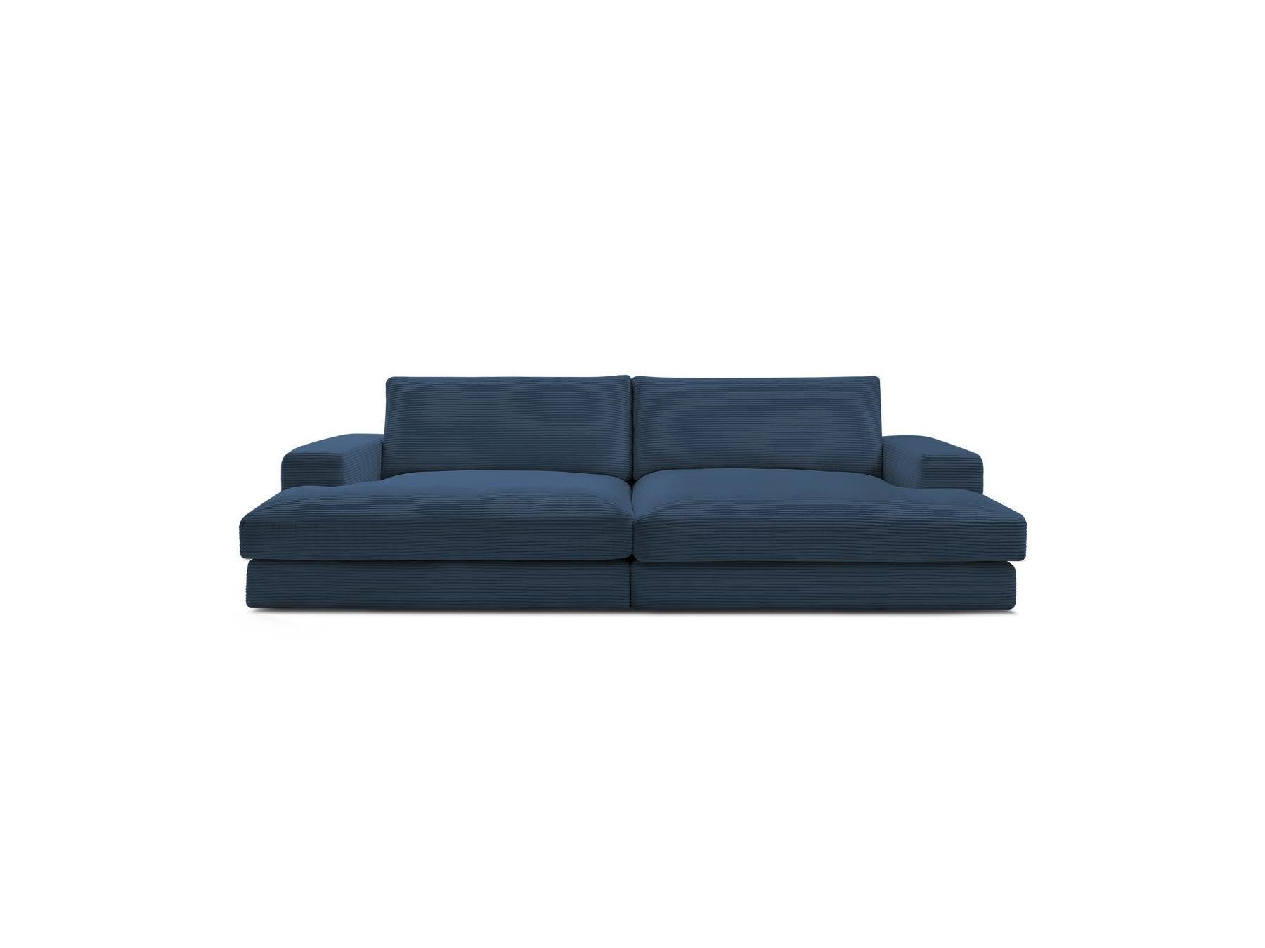 Fixed Straight 4-Seater Compact Sofa Deep Seat - Leonard - Corduroy