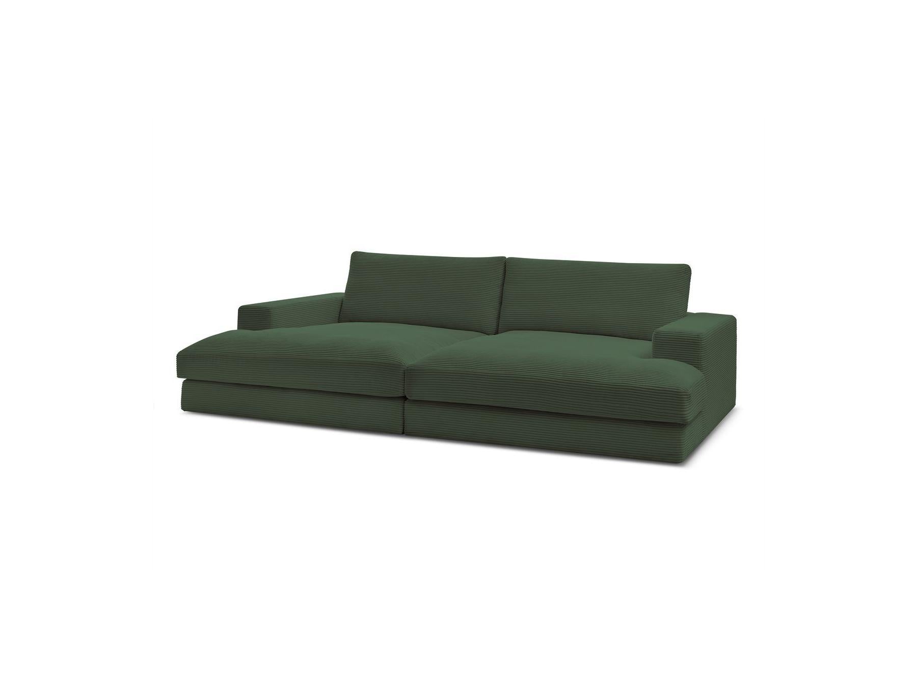 Fixed Straight 4-Seater Compact Sofa Deep Seat - Leonard - Corduroy