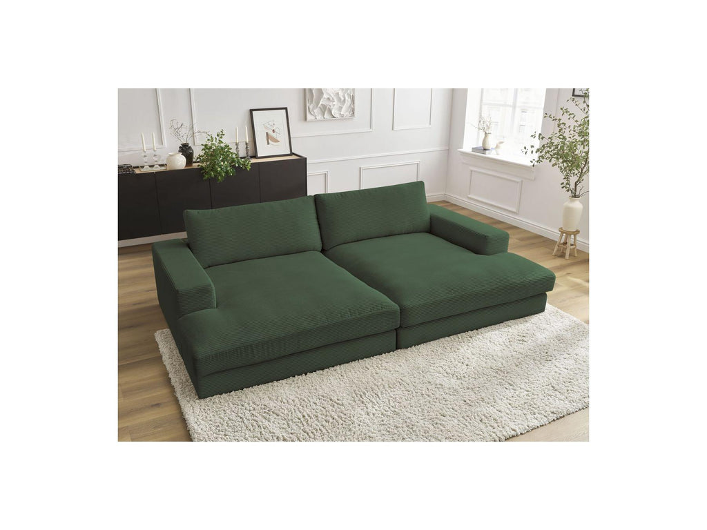 Fixed Straight 4-Seater Compact Sofa Deep Seat - Leonard - Corduroy