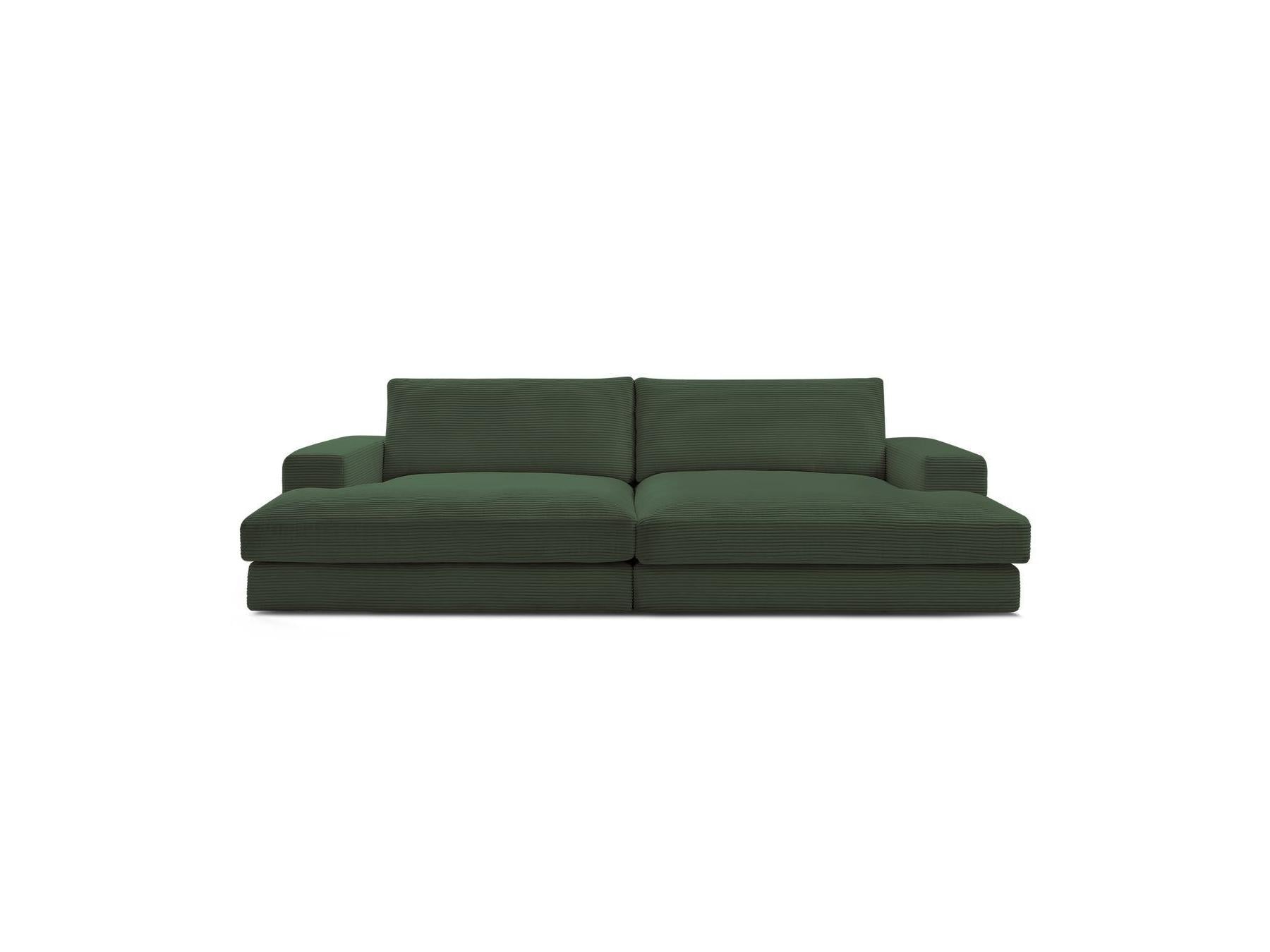 Fixed Straight 4-Seater Compact Sofa Deep Seat - Leonard - Corduroy