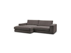 Leonard - Canapé D'Angle Fixe Compact - Velours Côtelé - Angle Gauche