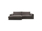 Leonard - Canapé D'Angle Fixe Compact - Velours Côtelé - Angle Gauche
