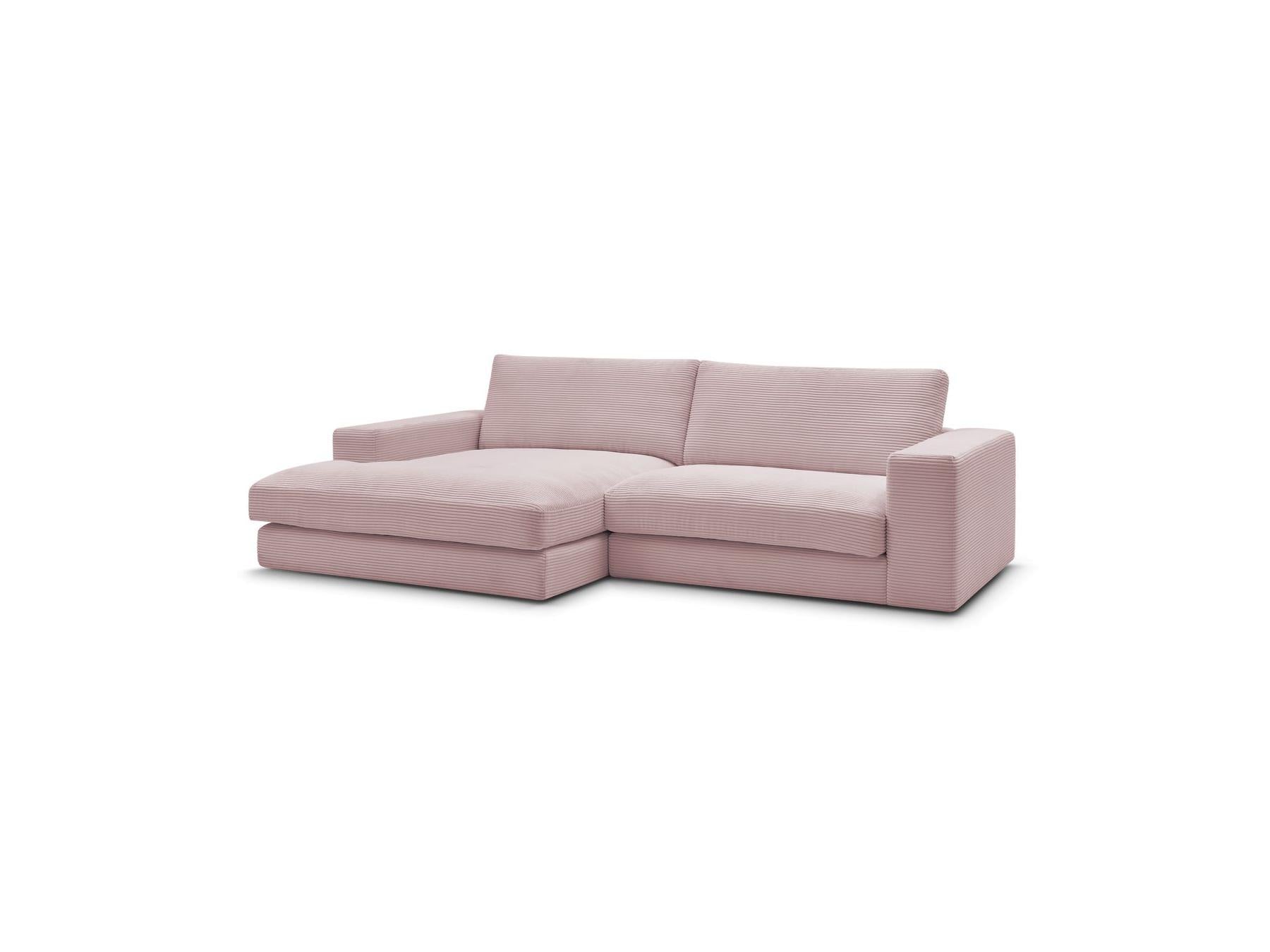 Leonard - Canapé D'Angle Fixe Compact - Velours Côtelé - Angle Gauche