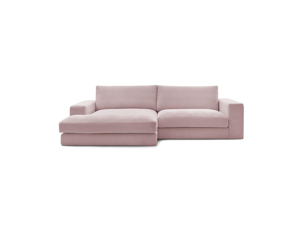 Leonard - Canapé D'Angle Fixe Compact - Velours Côtelé - Angle Gauche
