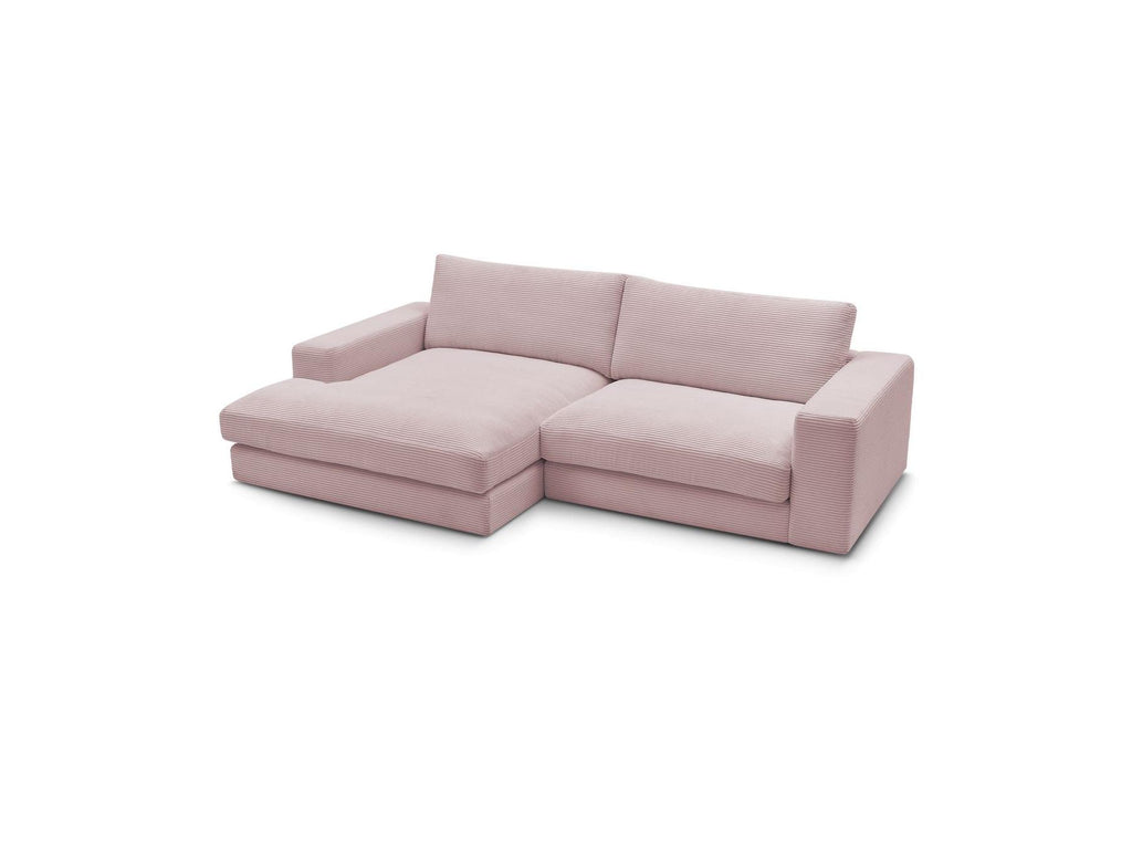 Leonard - Canapé D'Angle Fixe Compact - Velours Côtelé - Angle Gauche