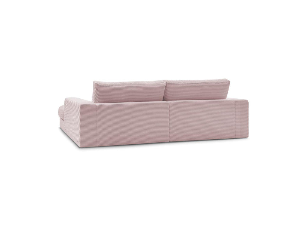 Leonard - Canapé D'Angle Fixe Compact - Velours Côtelé - Angle Gauche