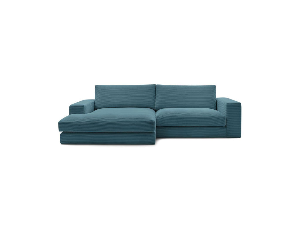 Leonard - Canapé D'Angle Fixe Compact - Velours Côtelé - Angle Gauche