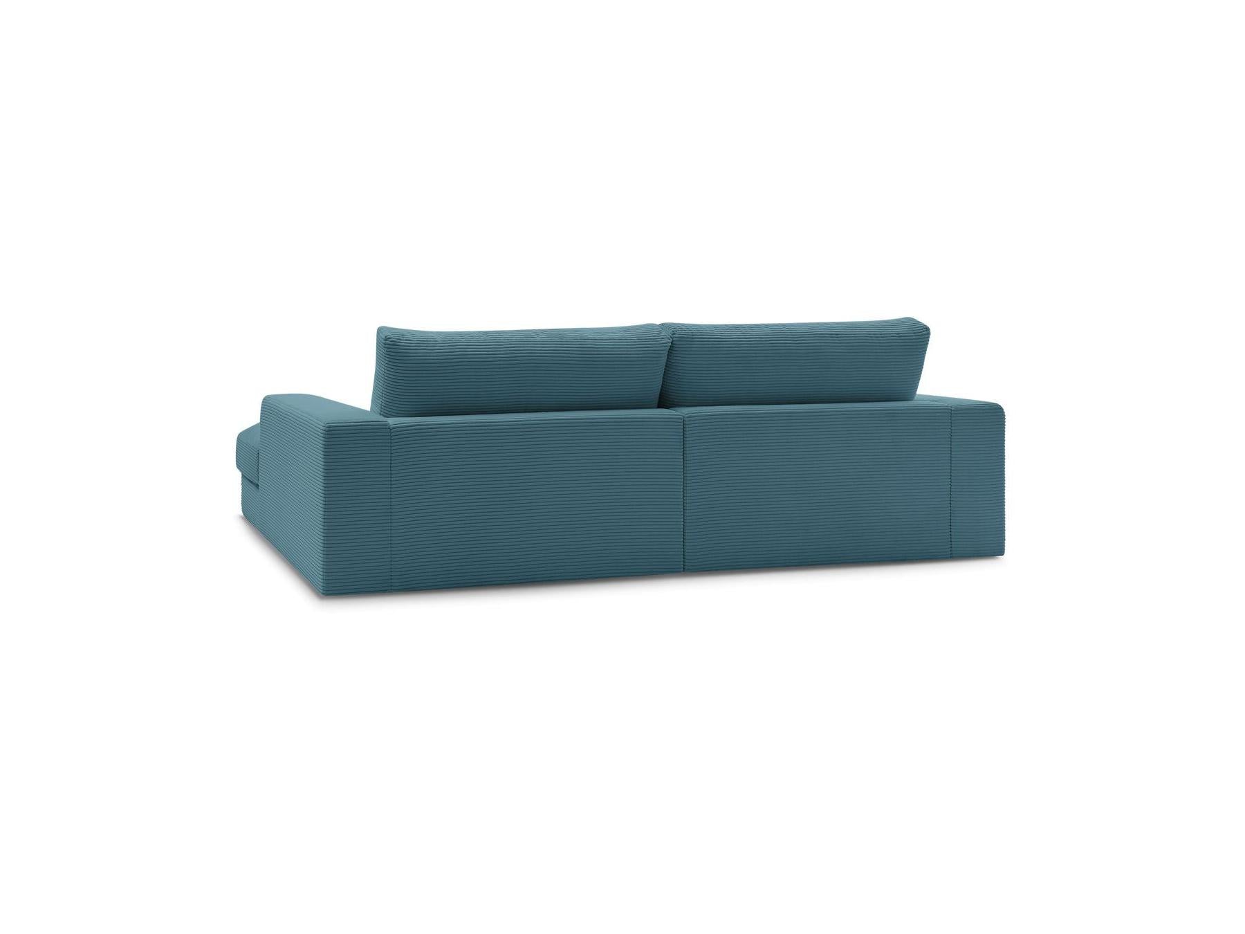 Leonard - Canapé D'Angle Fixe Compact - Velours Côtelé - Angle Gauche