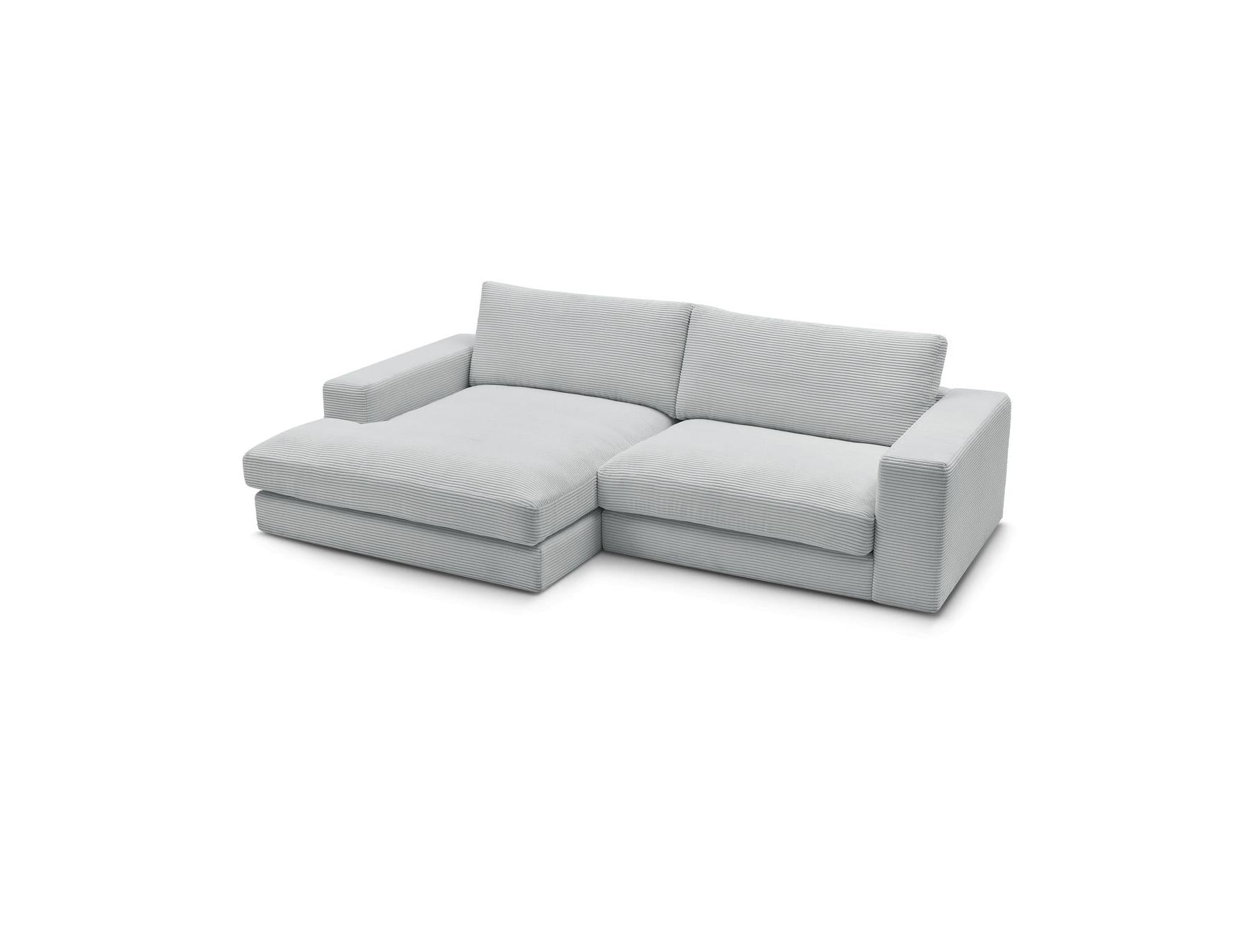Leonard - Canapé D'Angle Fixe Compact - Velours Côtelé - Angle Gauche