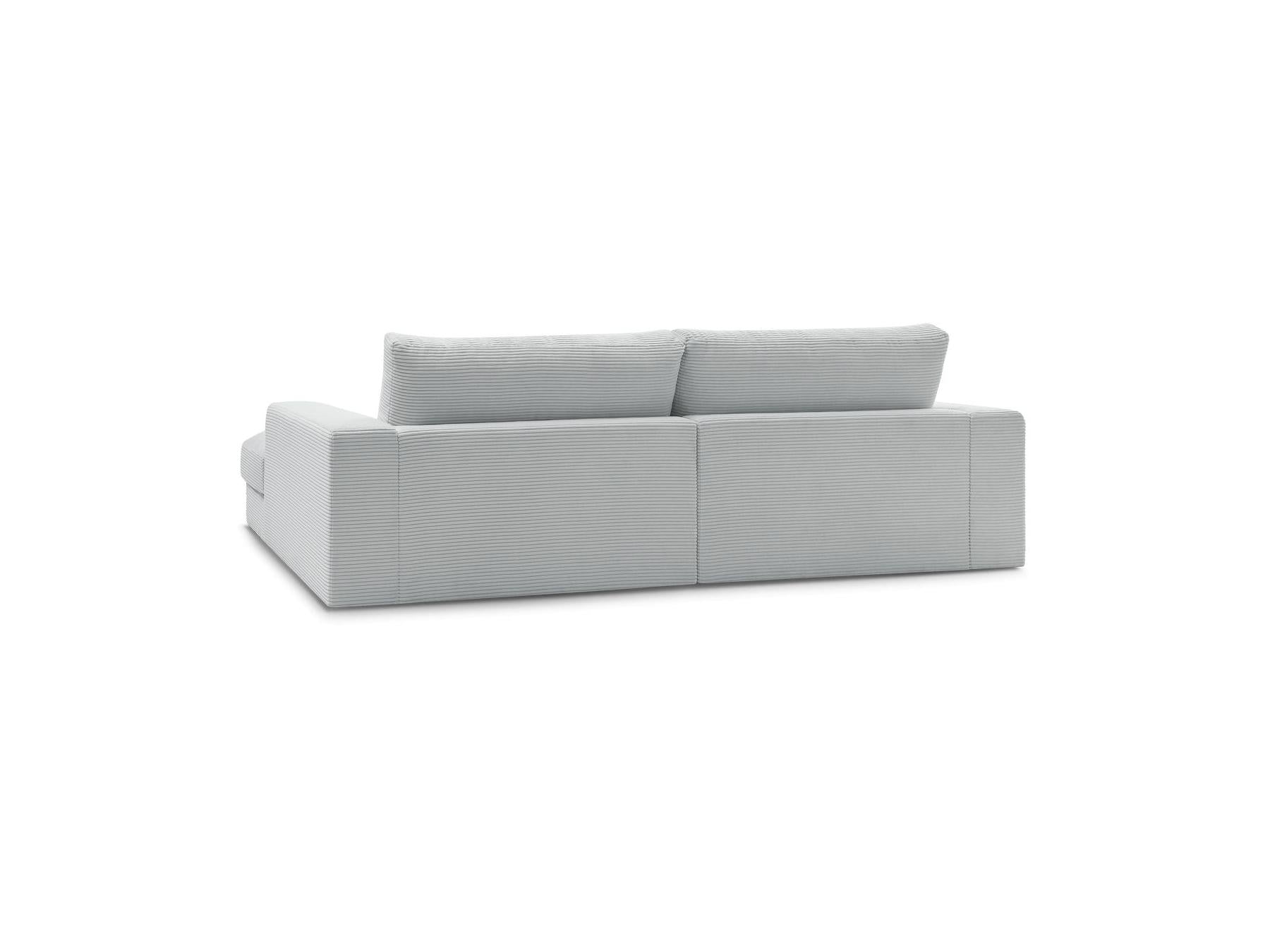 Leonard - Canapé D'Angle Fixe Compact - Velours Côtelé - Angle Gauche