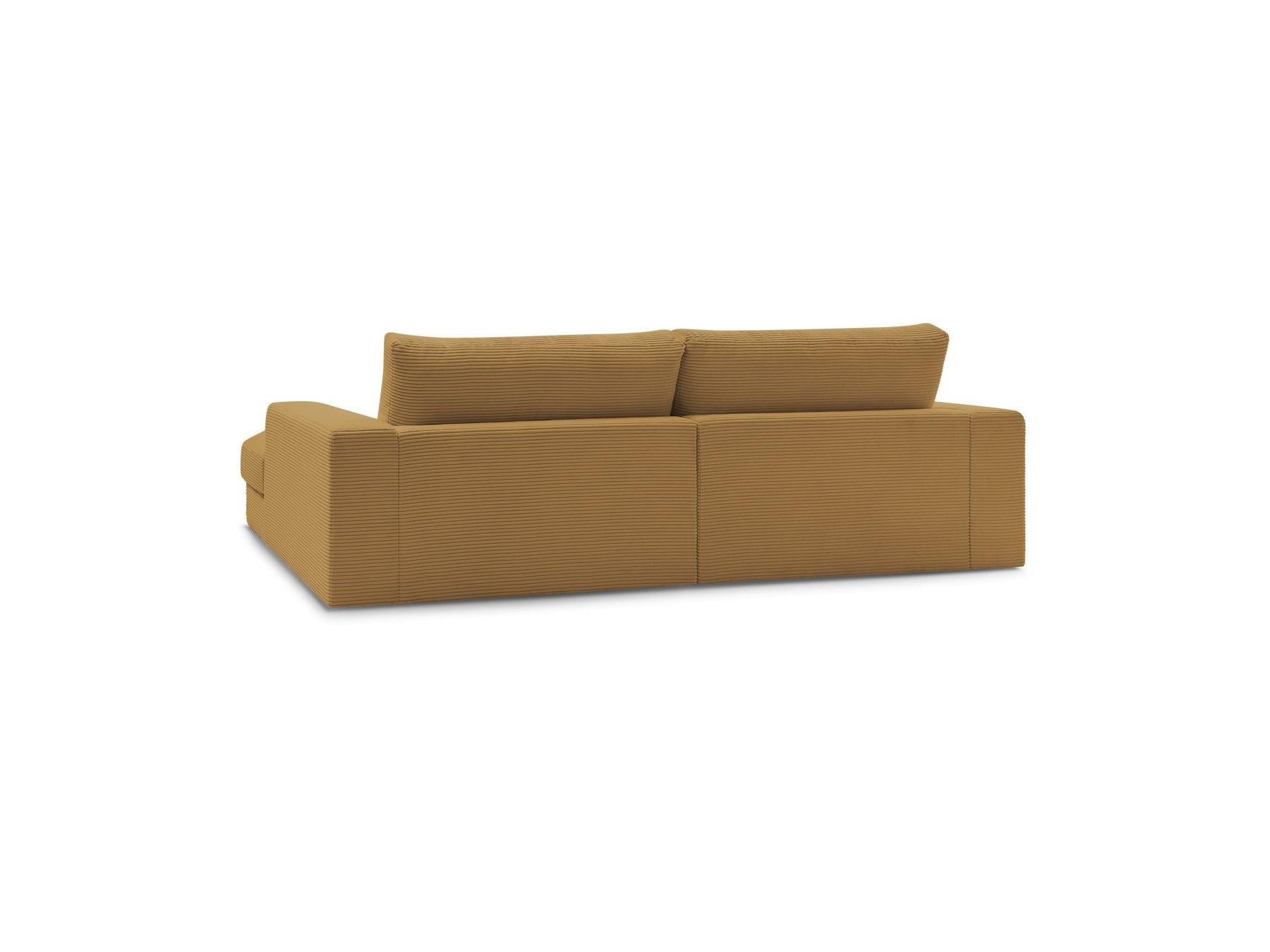 Leonard - Canapé D'Angle Fixe Compact - Velours Côtelé - Angle Gauche
