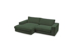Leonard - Canapé D'Angle Fixe Compact - Velours Côtelé - Angle Gauche