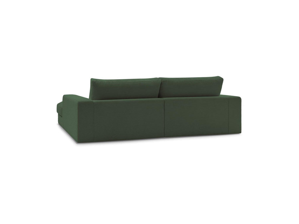 Leonard - Canapé D'Angle Fixe Compact - Velours Côtelé - Angle Gauche