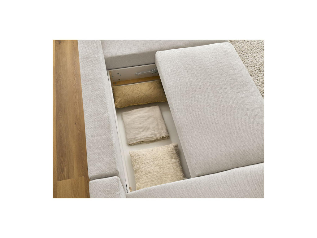 Sidonie - Canapé Panoramique Convertible Coffre - Tissu Chiné