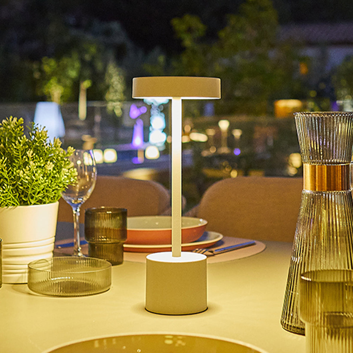 Roby - Lampe De Table Sans Fil - Acier - Blanc