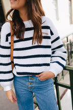 Ciste Ecru Navy Jumper