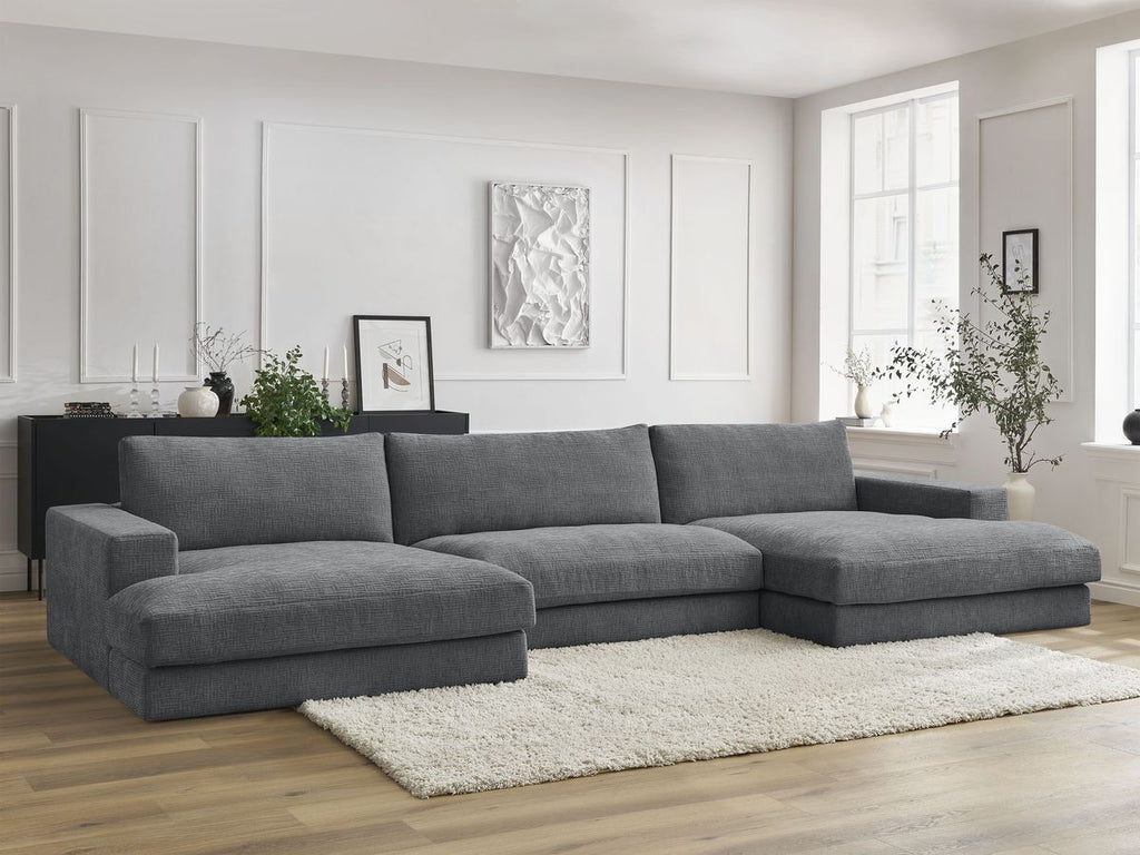 Leonard - Canapé Panoramique Fixe Compact - Tissu Texturé