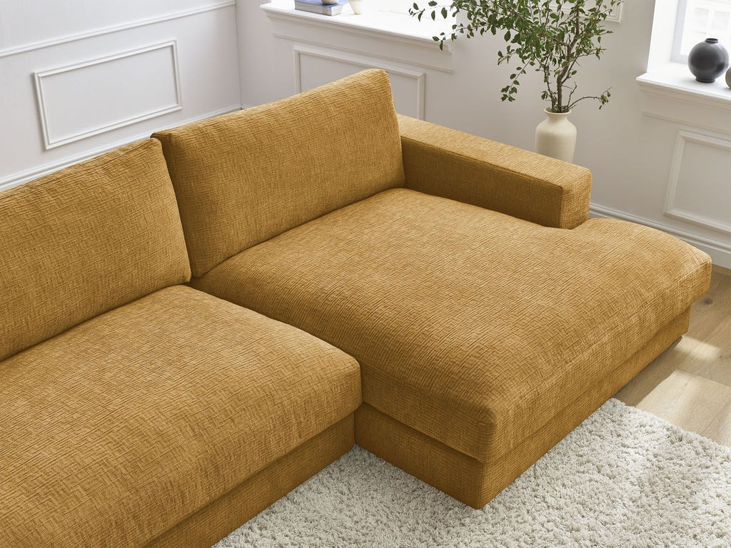 Leonard - Canapé Panoramique Fixe Compact - Tissu Texturé