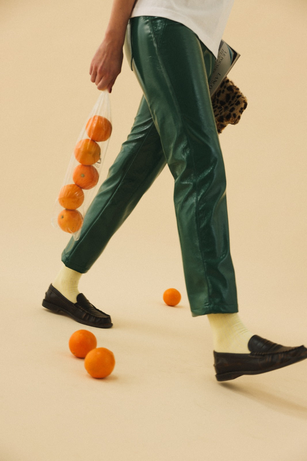 Pantalón Brune de vinilo verde
