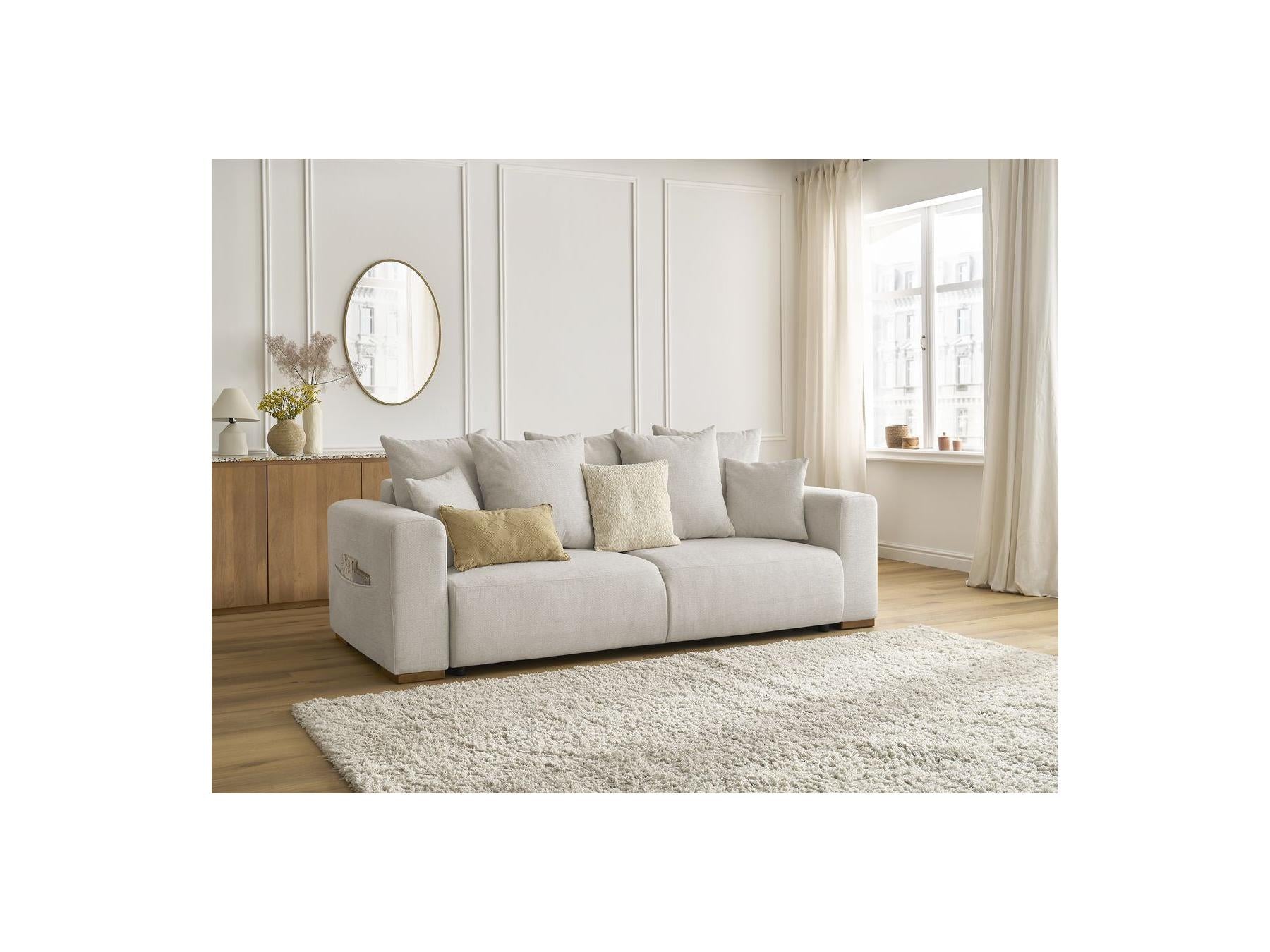 Sidonie - Canapé Droit Convertible - Tissu Chiné