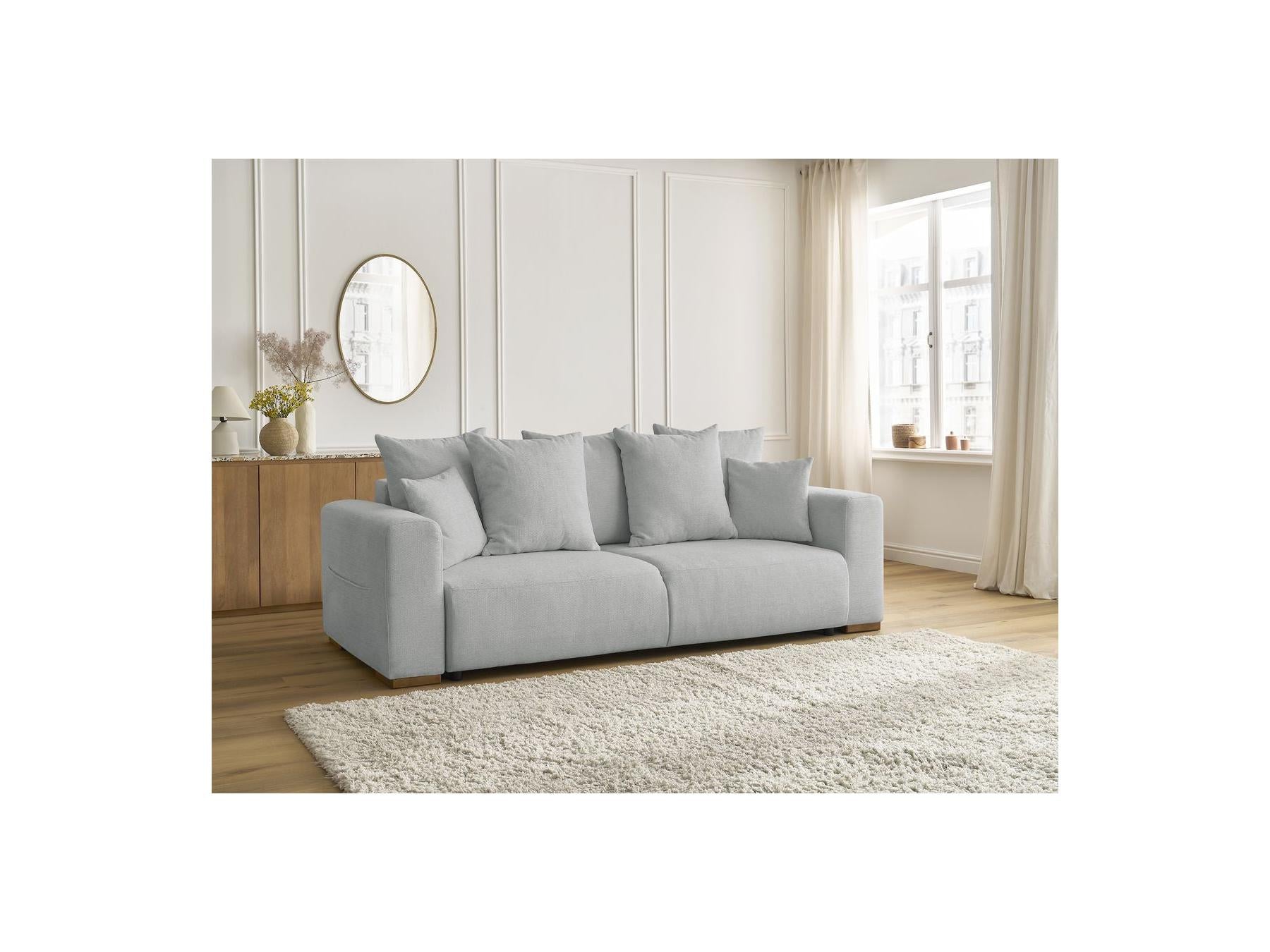 Sidonie - Canapé Droit Convertible - Tissu Chiné