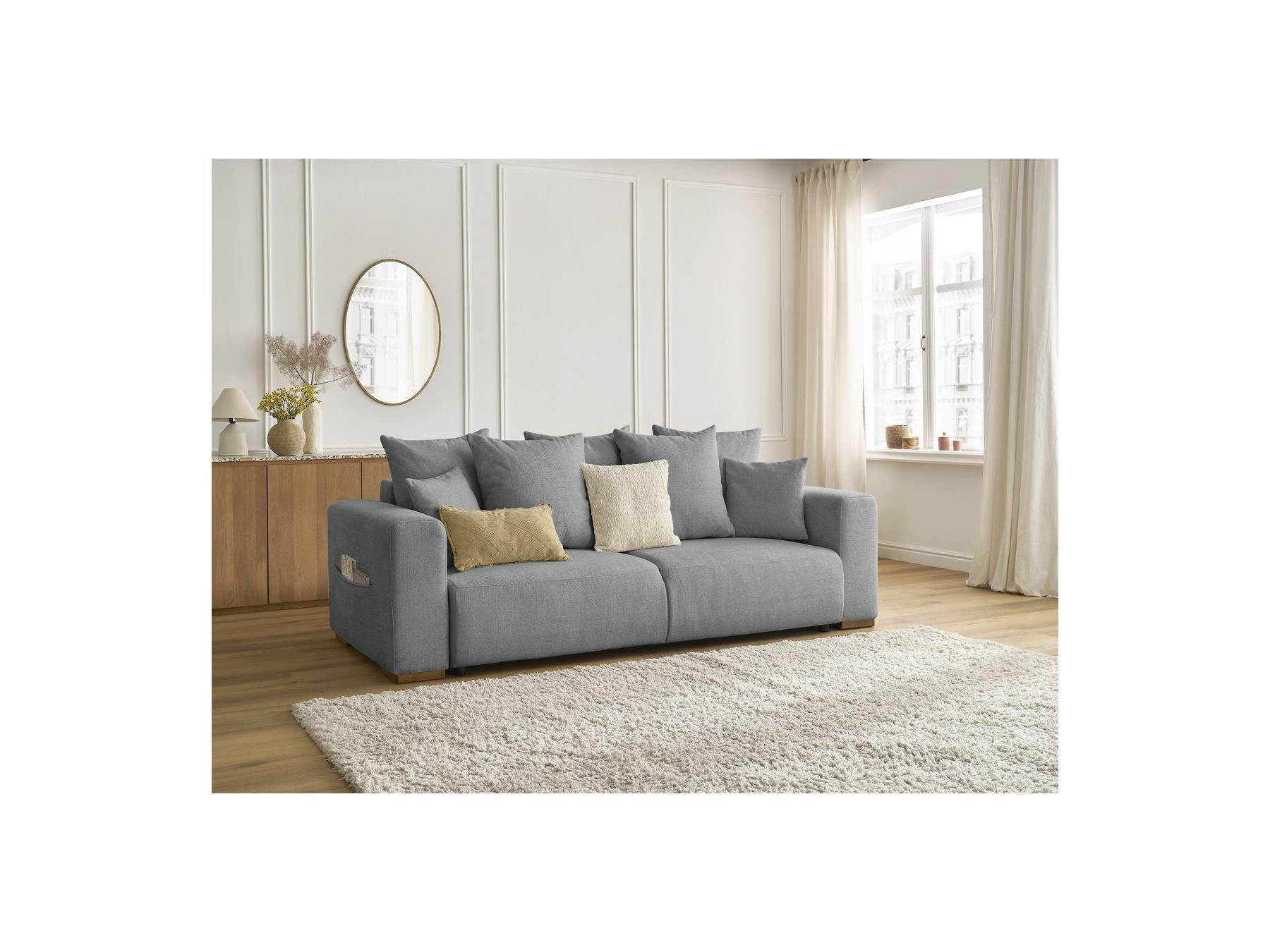 Sidonie - Canapé Droit Convertible - Tissu Chiné