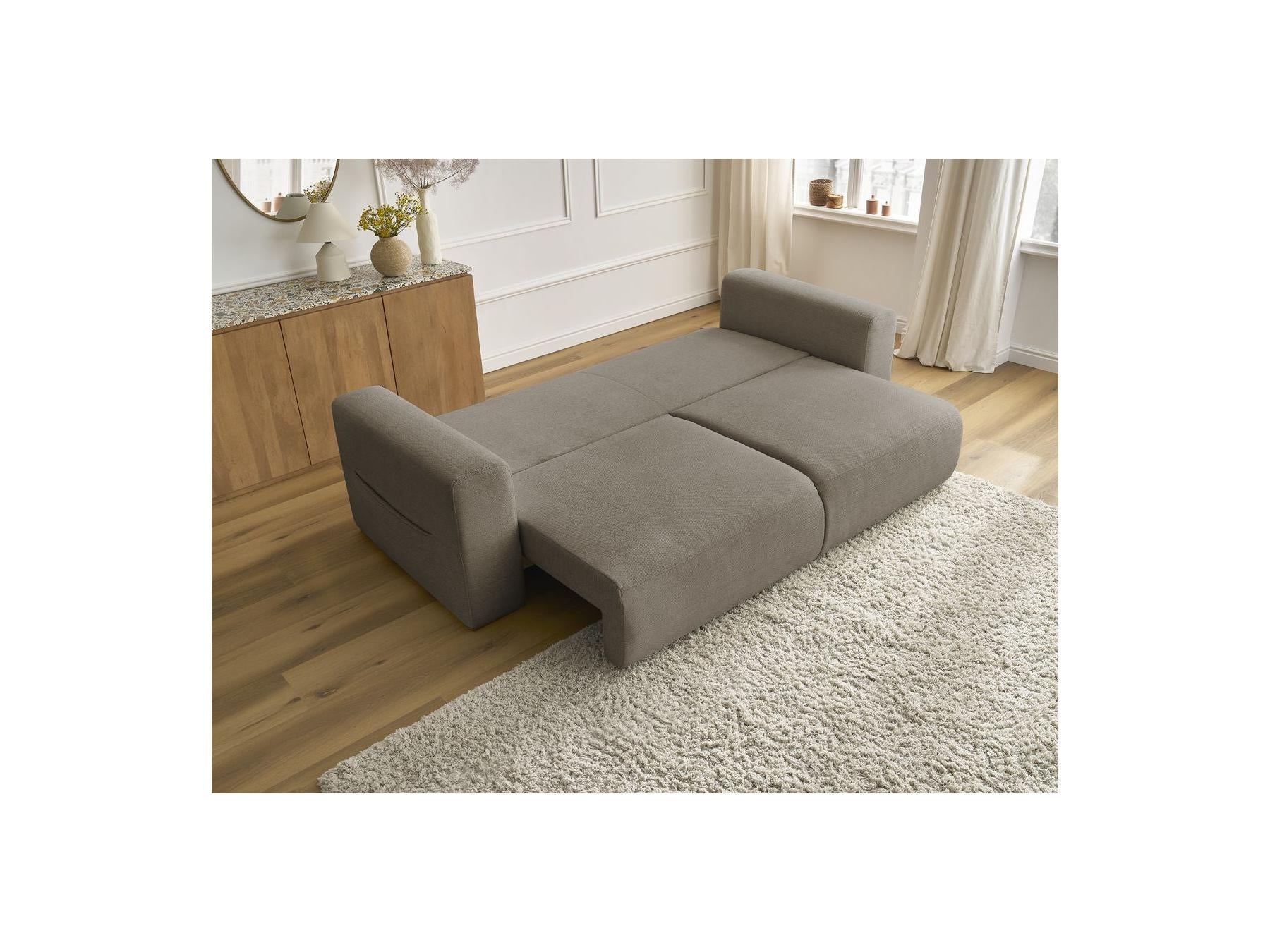 Sidonie - Canapé Droit Convertible - Tissu Chiné