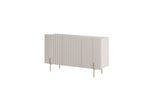 Mathilde - 3-Door Sideboard with Marble-Effect Top - Gold Legs