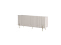 Mathilde - Buffet 4 Portes Plateau Effet Marbre - Pieds Or