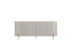 Mathilde - Buffet 4 Portes Plateau Effet Marbre - Pieds Or