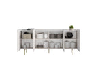 Mathilde - Buffet 4 Portes Plateau Effet Marbre - Pieds Or