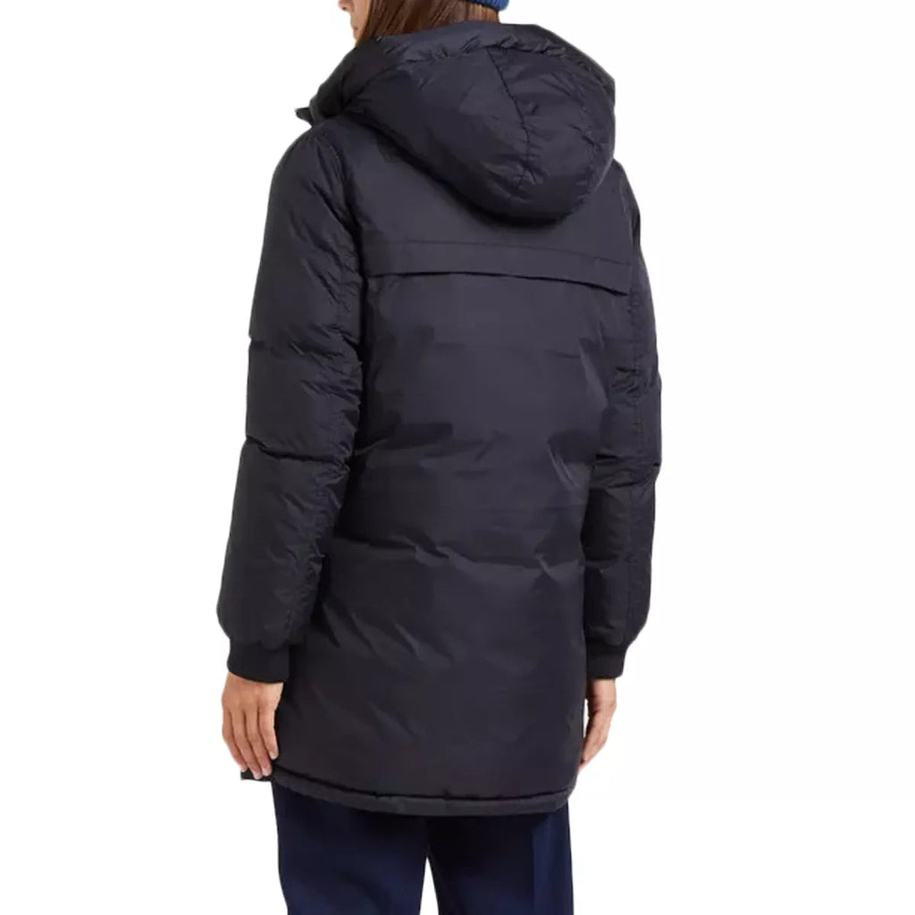 Women's Reversible Long Hooded Puffer Jacket Riversa2W - Black