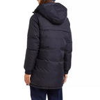 Women's Reversible Long Hooded Puffer Jacket Riversa2W - Black