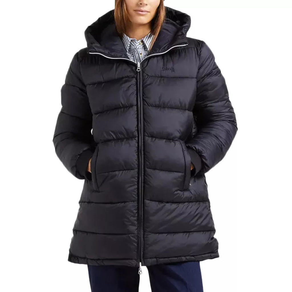 Women's Reversible Long Hooded Puffer Jacket Riversa2W - Black