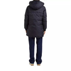 Women's Reversible Long Hooded Puffer Jacket Riversa2W - Black