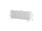 Mathilde - Buffet 4 Portes Plateau Effet Marbre - Pieds Or