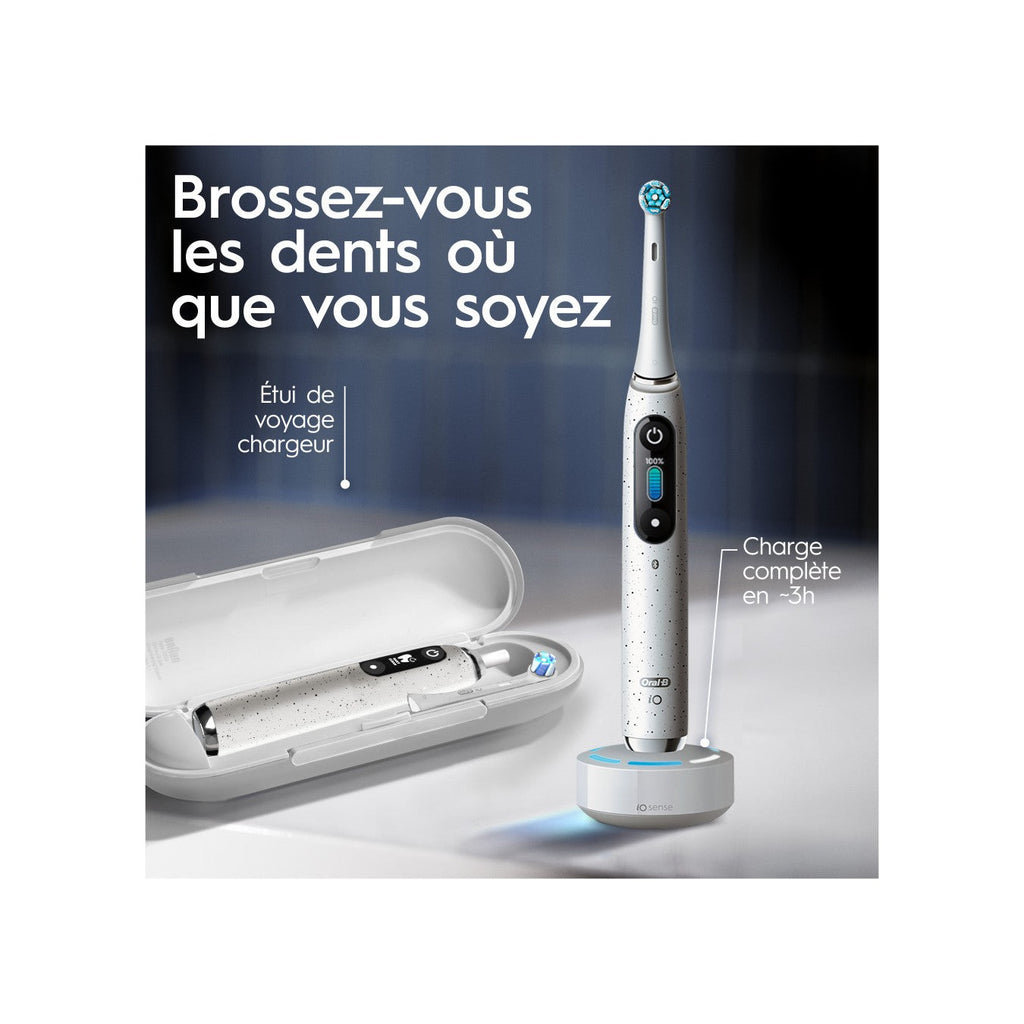 Oral-B Io10 Brosse À Dents Électrique Avec Etui De Voyage Chargeur - Blanc