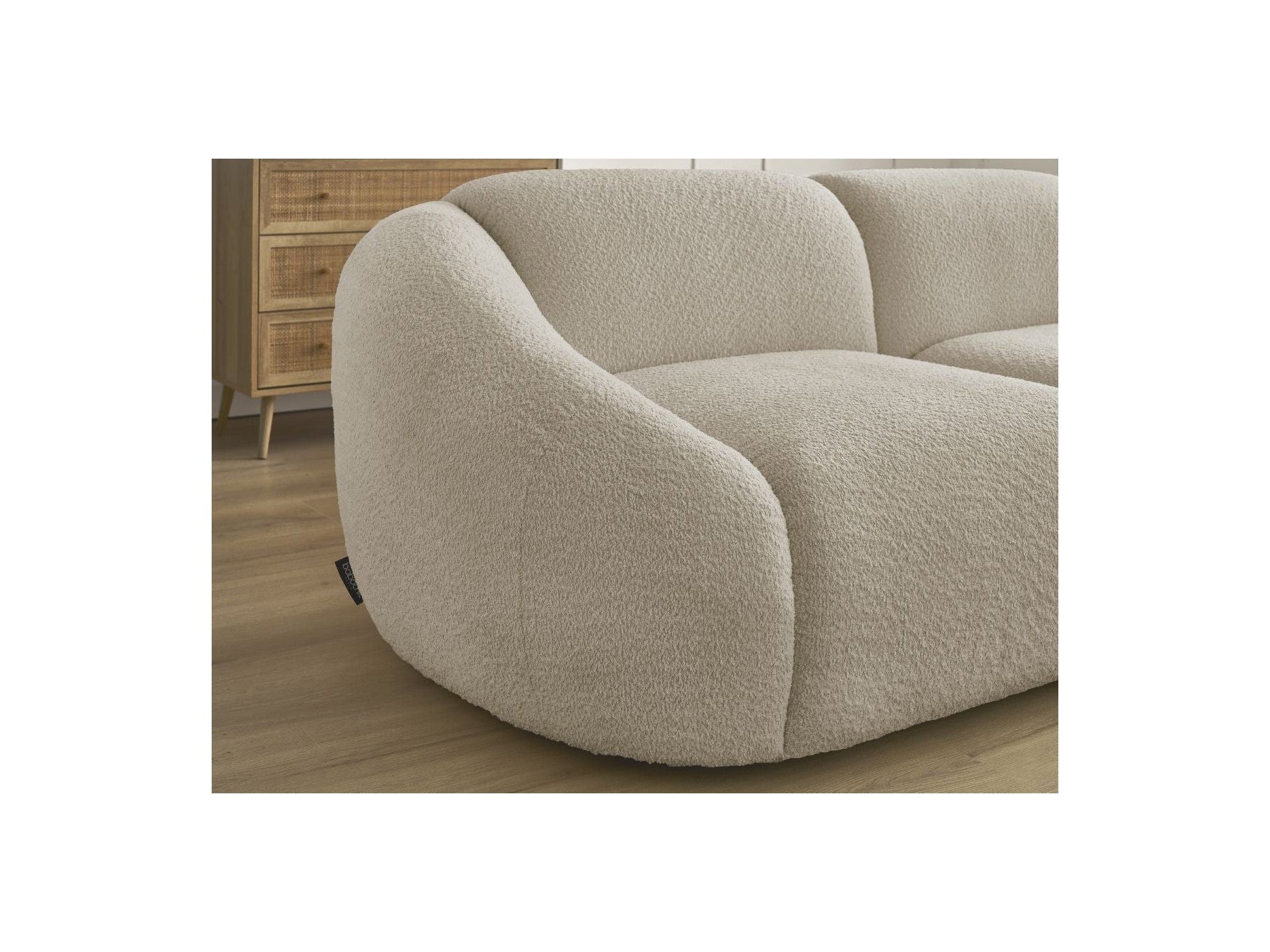 Fixed Straight 2-Seater Sofa - Tina - Bouclé Fabric
