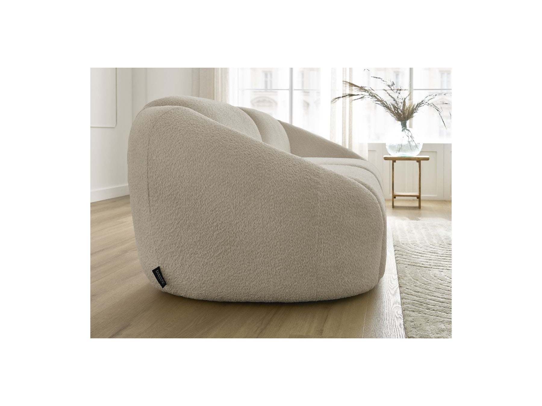 Fixed Straight 2-Seater Sofa - Tina - Bouclé Fabric