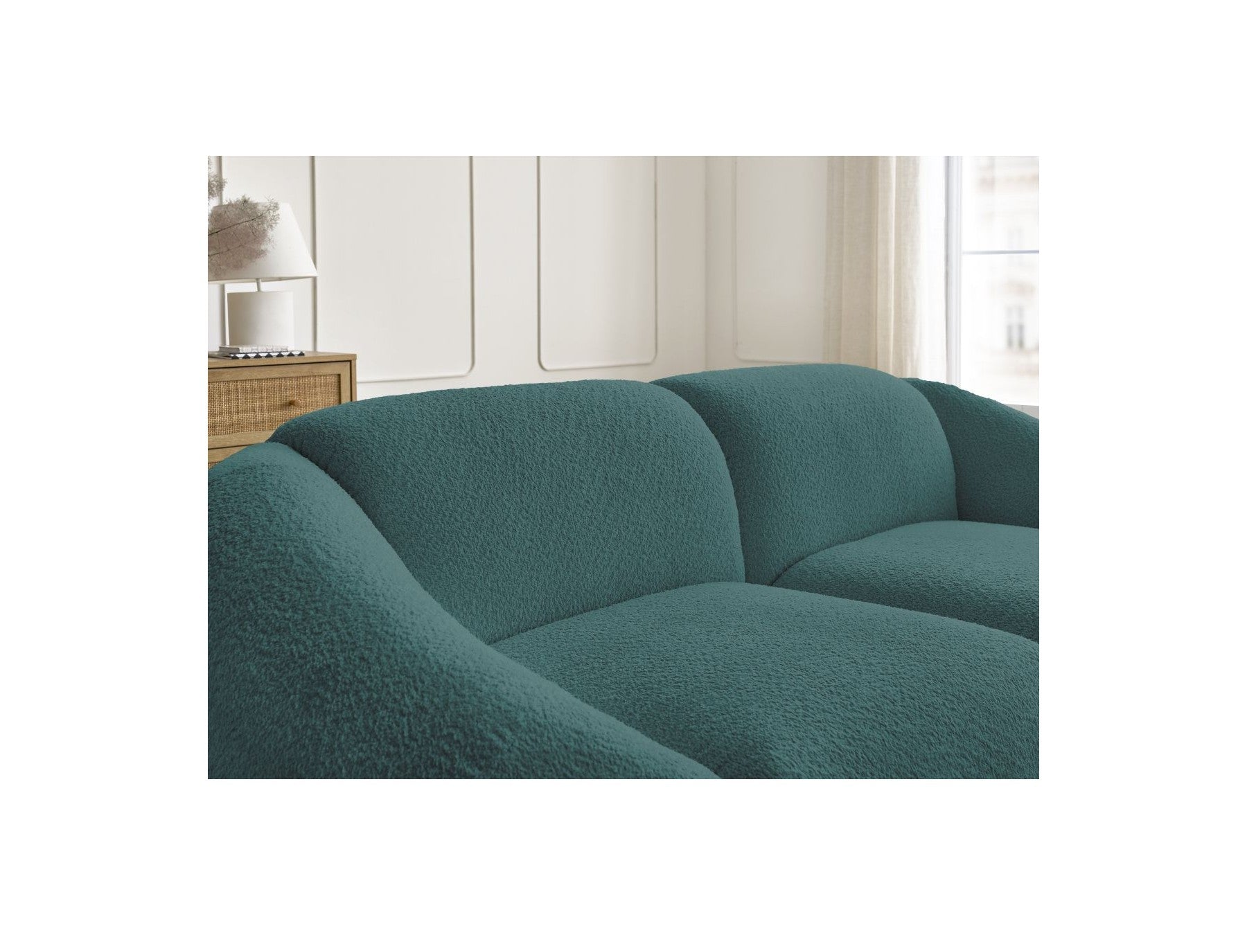Fixed Straight 2-Seater Sofa - Tina - Bouclé Fabric