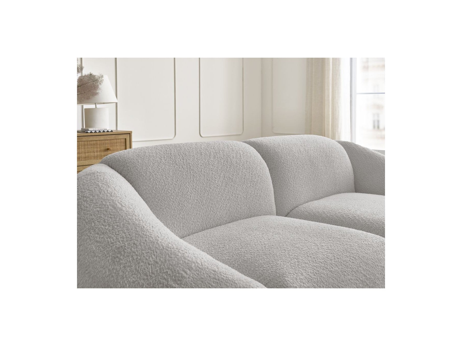 Fixed Straight 2-Seater Sofa - Tina - Bouclé Fabric