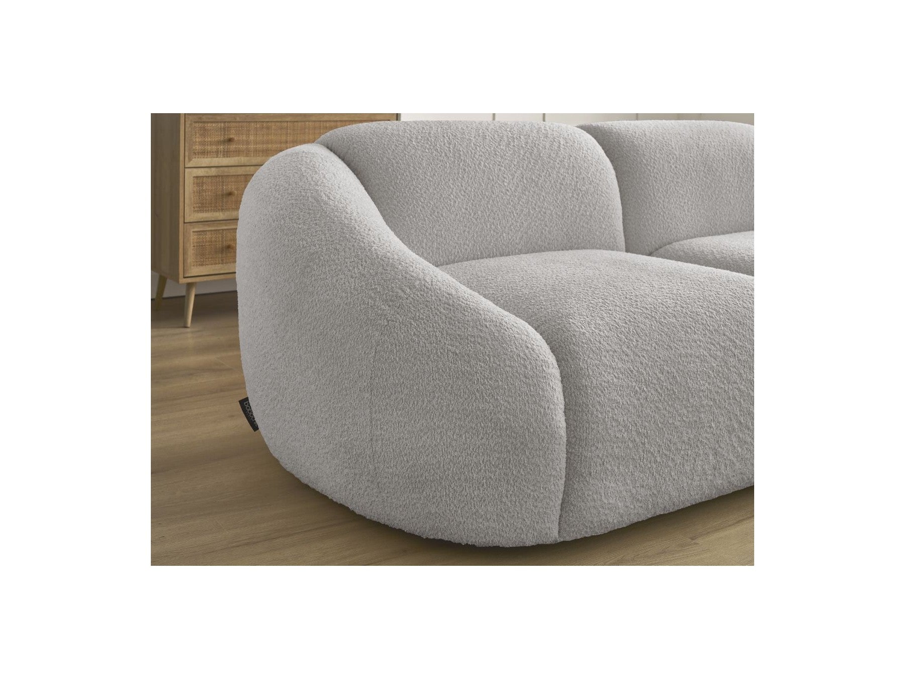 Fixed Straight 2-Seater Sofa - Tina - Bouclé Fabric