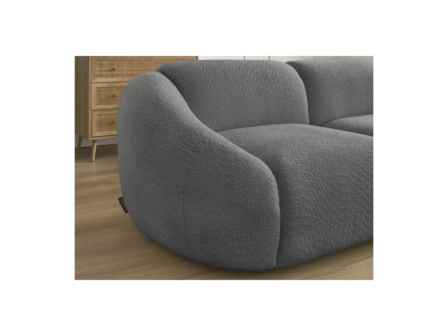 Fixed Straight 2-Seater Sofa - Tina - Bouclé Fabric